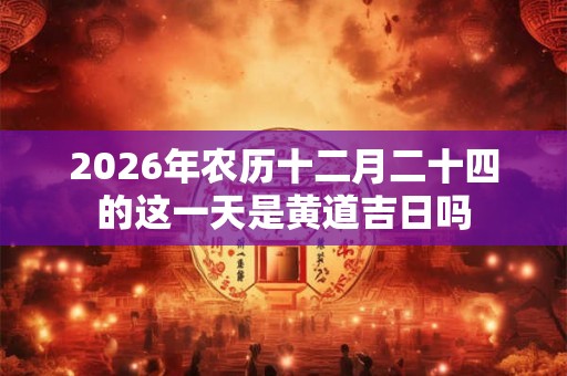 2026年农历十二月二十四的这一天是黄道吉日吗