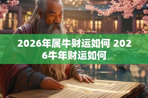2026年属牛财运如何 2026牛年财运如何
