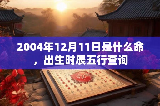 2004年12月11日是什么命，出生时辰五行查询