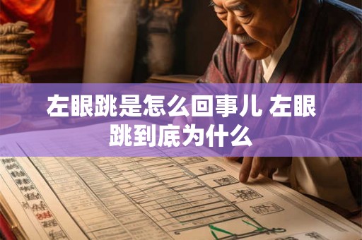 左眼跳是怎么回事儿 左眼跳到底为什么