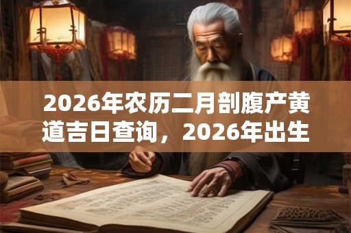 2026年农历二月剖腹产黄道吉日查询，2026年出生的孩子好吗？