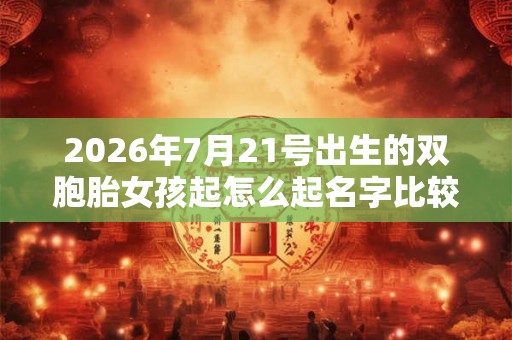 2026年7月21号出生的双胞胎女孩起怎么起名字比较好