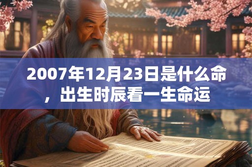 2007年12月23日是什么命,出生时辰看一生命运 2007年12月23日是什么命,出生时辰看一生命运