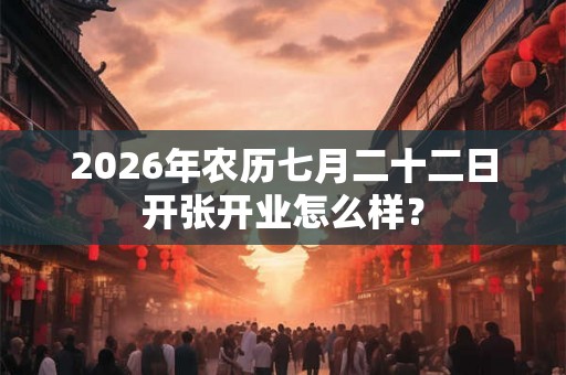 2026年农历七月二十二日开张开业怎么样？