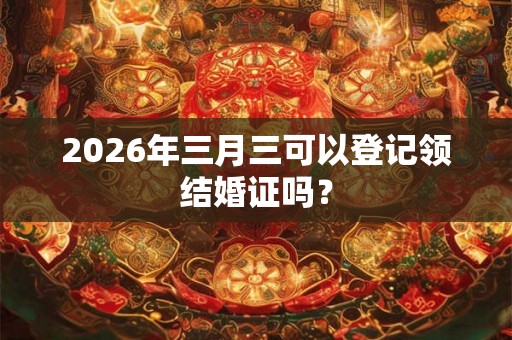 2026年三月三可以登记领结婚证吗？