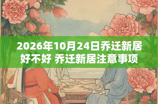 2026年10月24日乔迁新居好不好 乔迁新居注意事项