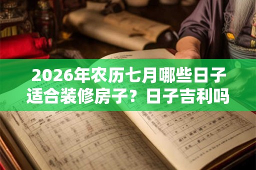 2026年农历七月哪些日子适合装修房子？日子吉利吗？