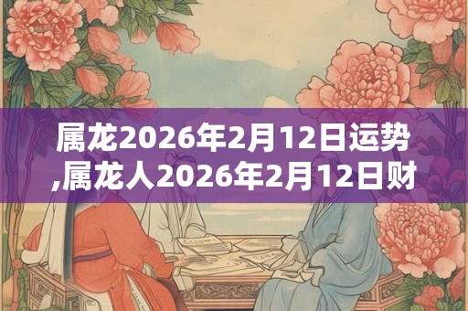 属龙2026年2月12日运势,属龙人2026年2月12日财运,生肖龙2026年2月12日运势