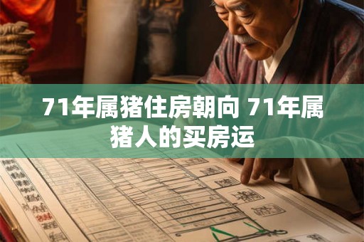 71年属猪住房朝向 71年属猪人的买房运