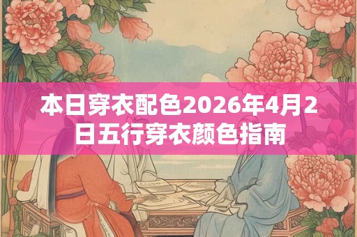 本日穿衣配色2026年4月2日五行穿衣颜色指南
