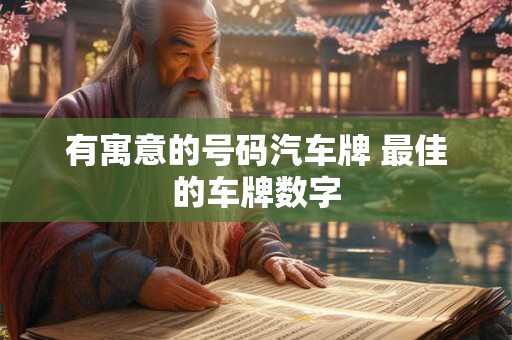 有寓意的号码汽车牌 最佳的车牌数字
