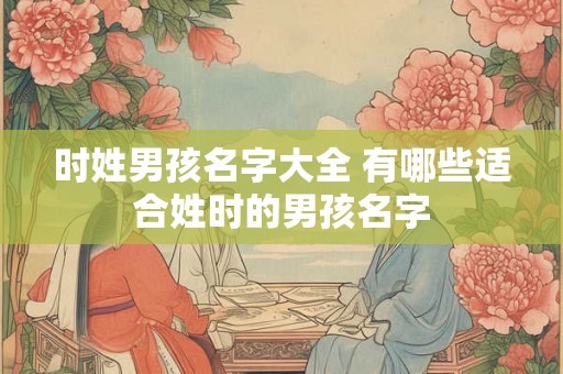 时姓男孩名字大全 有哪些适合姓时的男孩名字