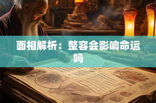 面相解析：整容会影响命运吗