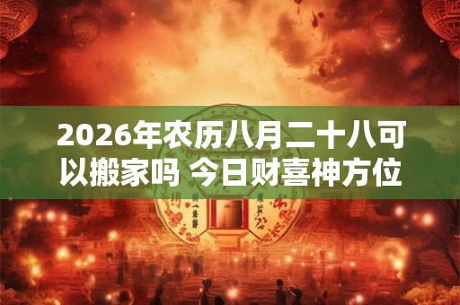2026年农历八月二十八可以搬家吗 今日财喜神方位
