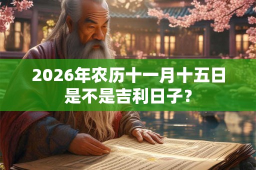 2026年农历十一月十五日是不是吉利日子？