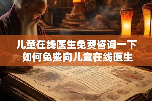 儿童在线医生免费咨询一下 如何免费向儿童在线医生咨询
