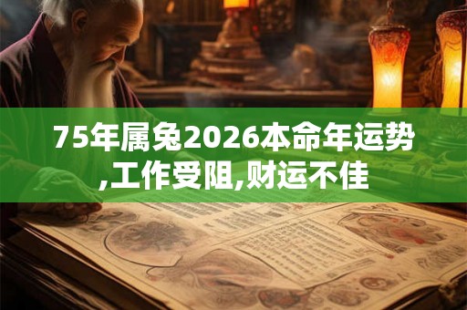 75年属兔2026本命年运势,工作受阻,财运不佳 75年属兔2026本命年运势,工作受阻,财运不佳