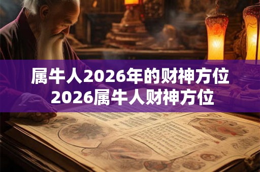 属牛人2026年的财神方位 2026属牛人财神方位