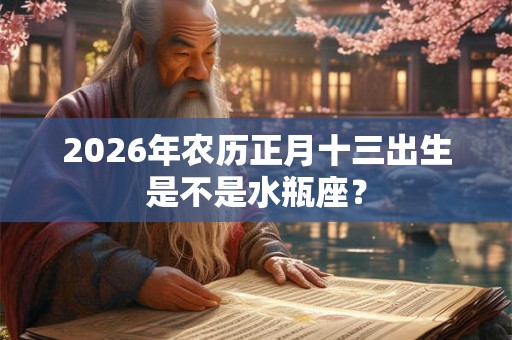 2026年农历正月十三出生是不是水瓶座？