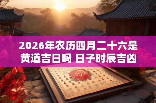 2026年农历四月二十六是黄道吉日吗 日子时辰吉凶