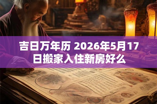 吉日万年历 2026年5月17日搬家入住新房好么 吉日万年历 2026年5月17日搬家入住新房好么