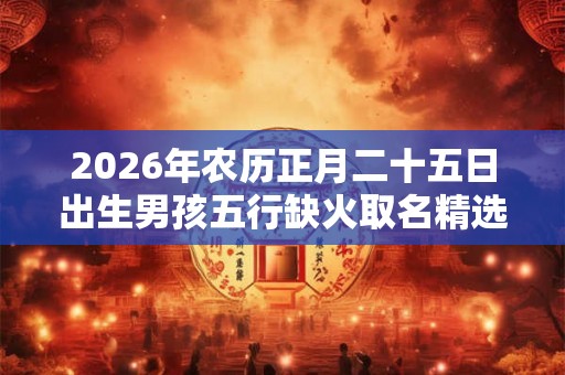 2026年农历正月二十五日出生男孩五行缺火取名精选 2026年农历正月二十五日出生男孩五行缺火取名精选