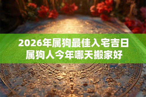2026年属狗最佳入宅吉日 属狗人今年哪天搬家好