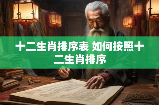 十二生肖排序表 如何按照十二生肖排序
