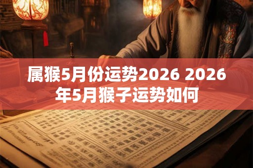 属猴5月份运势2026 2026年5月猴子运势如何