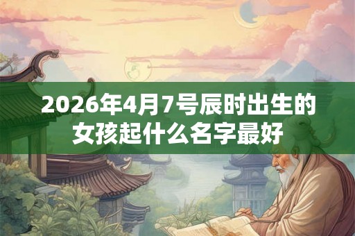 2026年4月7号辰时出生的女孩起什么名字最好