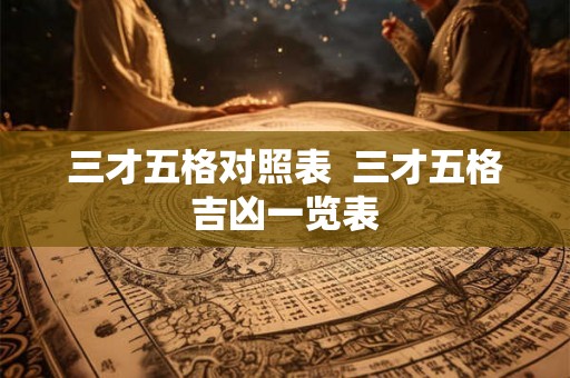 三才五格对照表  三才五格吉凶一览表