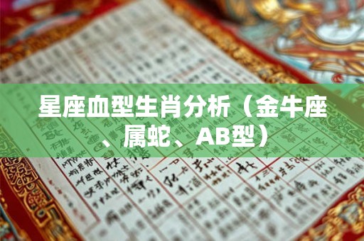星座血型生肖分析（金牛座、属蛇、AB型）
