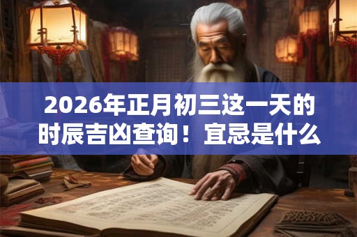 2026年正月初三这一天的时辰吉凶查询！宜忌是什么