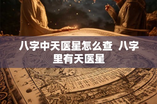八字中天医星怎么查  八字里有天医星