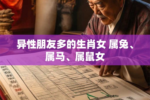 异性朋友多的生肖女 属兔、属马、属鼠女