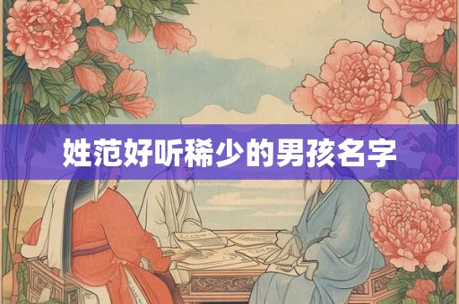 姓范好听稀少的男孩名字