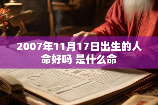 2007年11月17日出生的人命好吗 是什么命