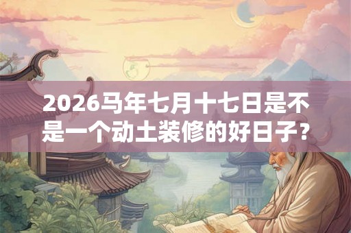 2026马年七月十七日是不是一个动土装修的好日子？