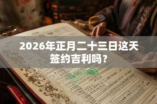 2026年正月二十三日这天签约吉利吗? 2026年正月二十三日这天签约吉利吗?