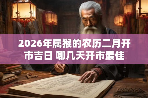 2026年属猴的农历二月开市吉日 哪几天开市最佳