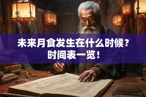 未来月食发生在什么时候？时间表一览！