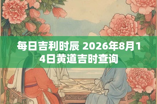 每日吉利时辰 2026年8月14日黄道吉时查询