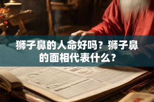 狮子鼻的人命好吗?狮子鼻的面相代表什么? 狮子鼻的人命好吗?狮子鼻的面相代表什么?