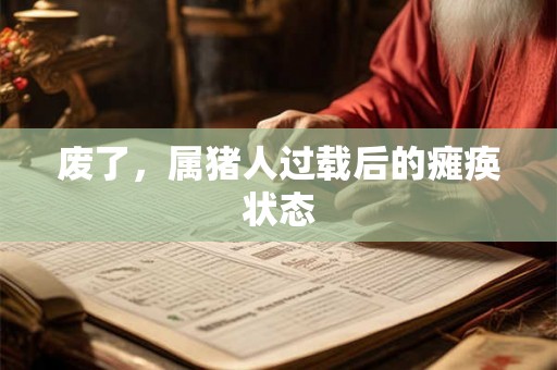 废了，属猪人过载后的瘫痪状态