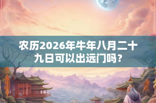 农历2026年牛年八月二十九日可以出远门吗？