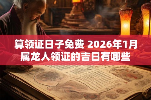 算领证日子免费 2026年1月属龙人领证的吉日有哪些