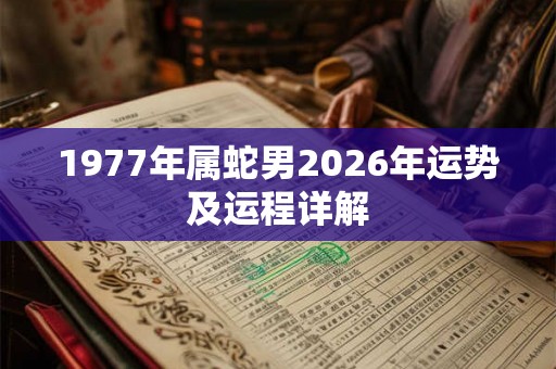 1977年属蛇男2026年运势及运程详解