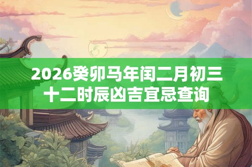 2026癸卯马年闰二月初三十二时辰凶吉宜忌查询