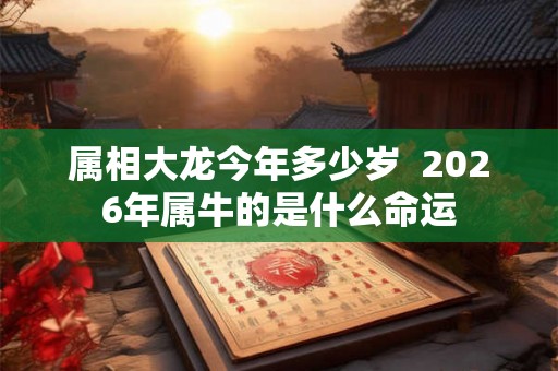 属相大龙今年多少岁  2026年属牛的是什么命运