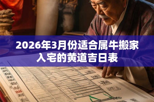 2026年3月份适合属牛搬家入宅的黄道吉日表